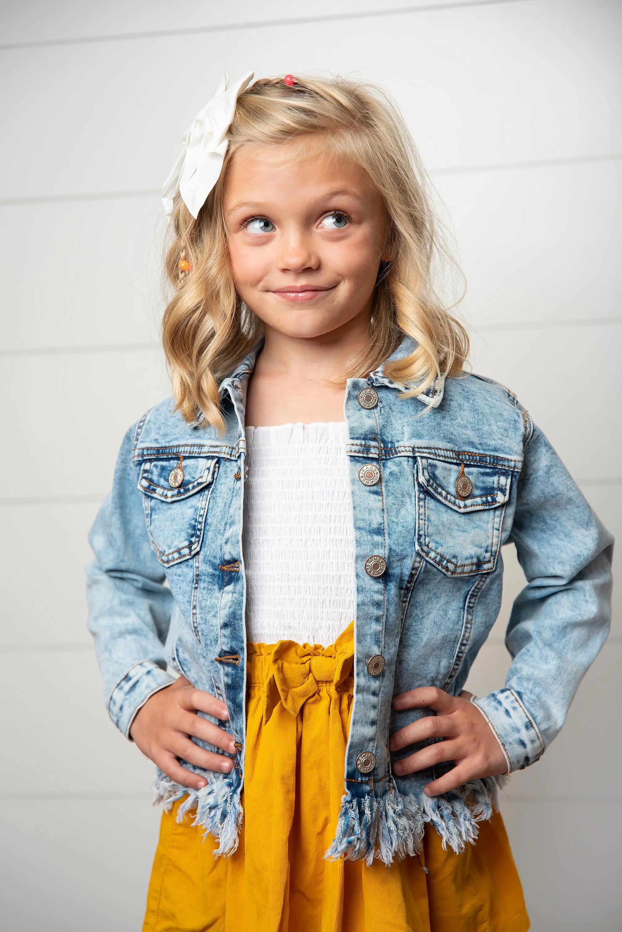 Blue jean 2025 jacket with fringe