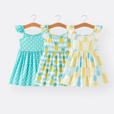 Girl's summer dress-Girls Pineapple Polka Dot twirl dress-Twirl Dress for Girls