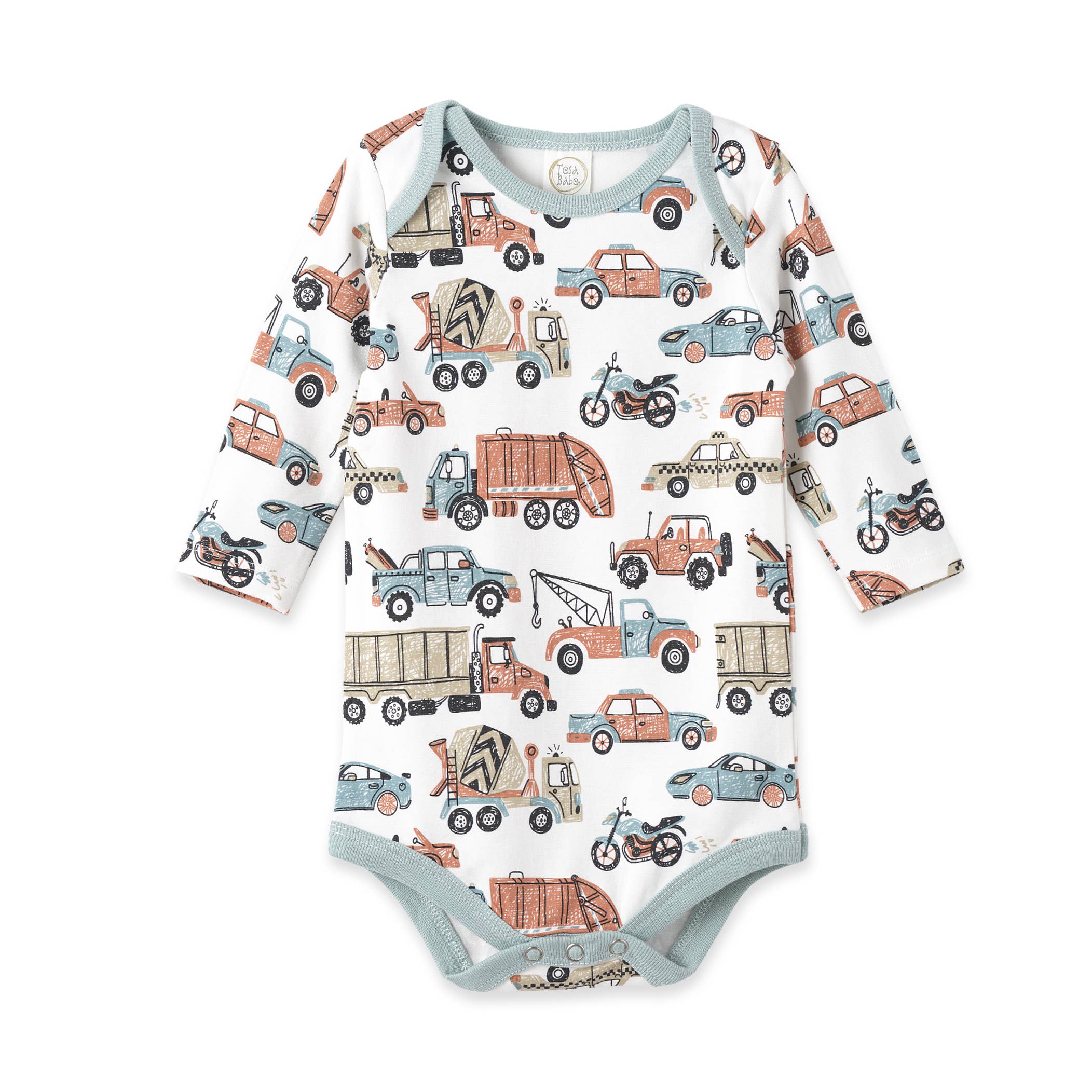 Baby boy bodysuit, romper, truck printed bodysuit