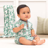 Boy Romper Henley-Leapfrog Baby Boy Henley Shortie Bamboo Romper