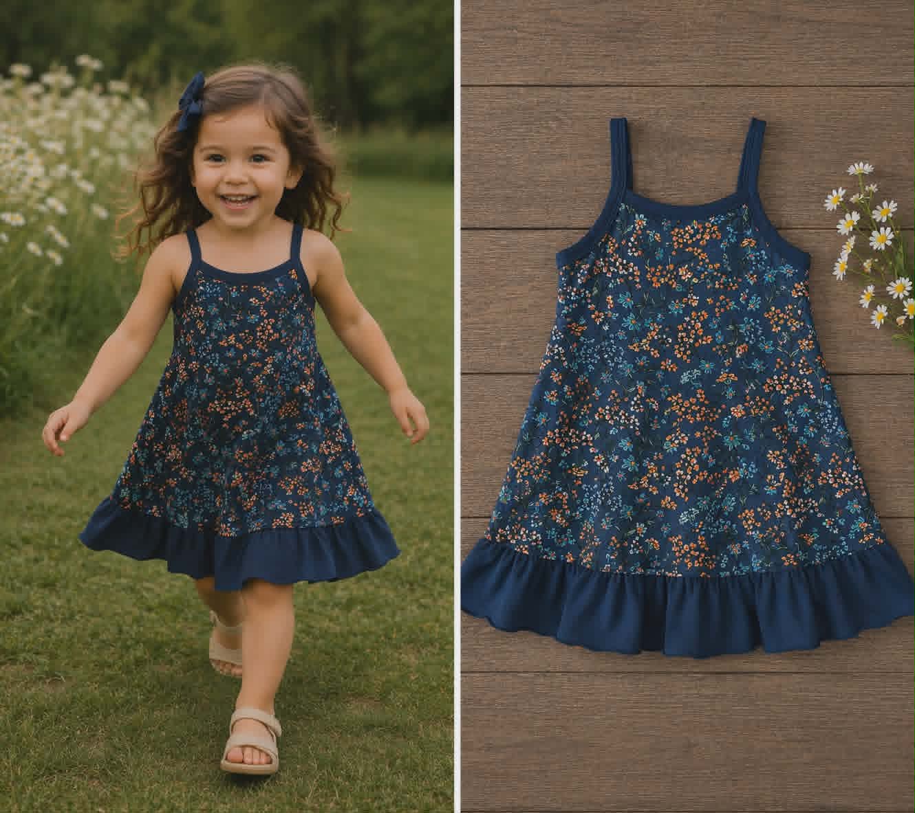 Girls Bamboo Dress-Twirl dress for girls-bamboo twirl