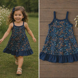 Girls Bamboo Dress-Twirl dress for girls-bamboo twirl
