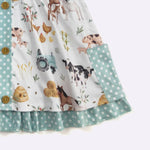 little girls dress farm animal printed dress for girls