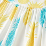 Girl's summer dress-Girls Pineapple Polka Dot twirl dress-Twirl Dress for Girls