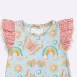 Spring romper for girls-girls romper-rainbow romper