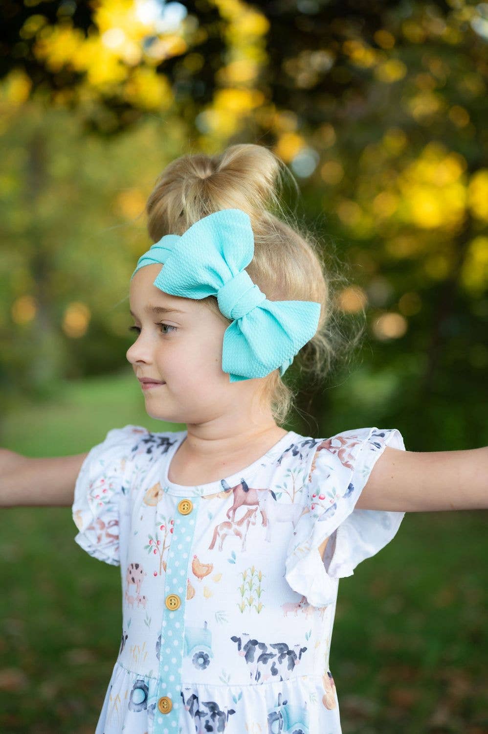little girls dress farm animal printed dress for girls