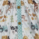 little girls dress farm animal printed dress for girls