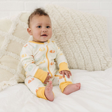 Organic Cotton Zippy - Boho Floral-peach ruffle