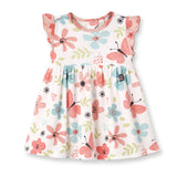 summer dress for girls pink, coral and blue