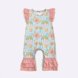 Spring romper for girls-girls romper-rainbow romper