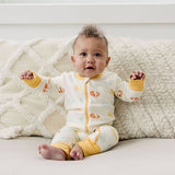 Organic Cotton Zippy - Boho Floral-peach ruffle