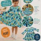 Girls Bamboo Dress-Twirl dress for girls-bamboo twirl