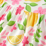 Girls Lemon Stripe Dress-Girls Twirl Dress-Twirl Dress for girls-summer dress for girls
