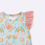 Spring romper for girls-girls romper-rainbow romper